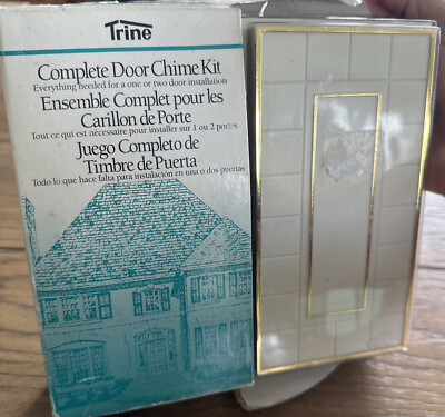 Vtg Trine English Chime Doorbell Kit Wired 2 Note Front Door 1 Note Rear 907/M
