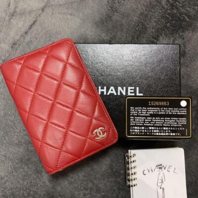 CHANEL Notebook Cover Red Leather 14.3×9.5×3cm With Box Used | eBay