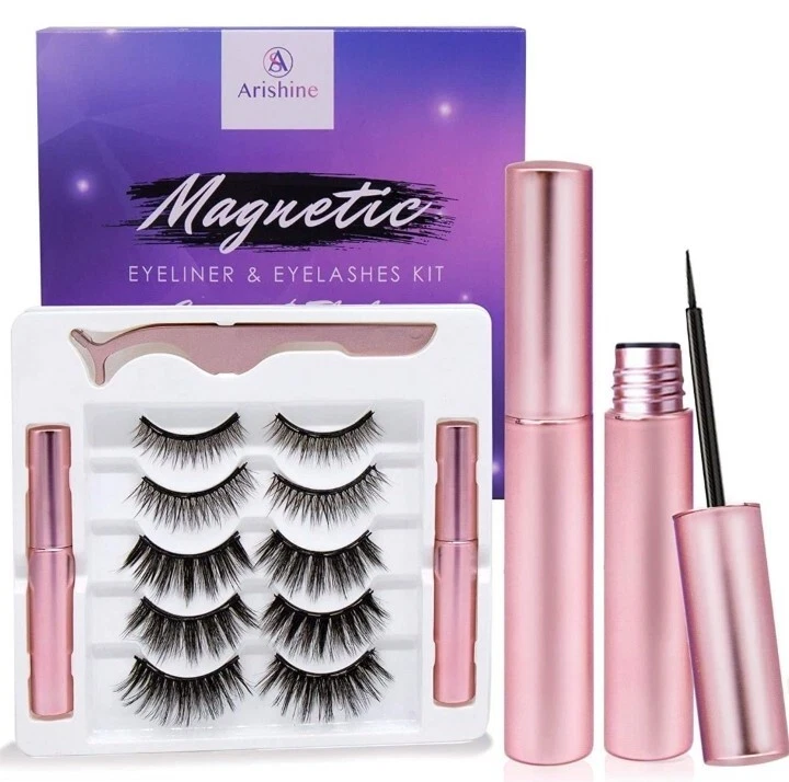 NIB Arishine 8pc Magnetic Eyeliner and Lashes Kit With Reusable Lash, Waterproof - Image 3 of 3