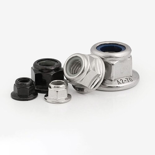 Flat Hex Flange Lock Nuts Zinc/Nickel Plated Nylon Insert Locking Nuts Metric - Picture 6 of 9