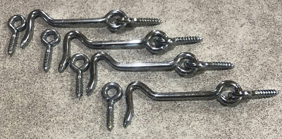 4 Pack Trans Atl 2-1/2  Hardware Gate Door Galvanized Plated Hook and Eye Latch