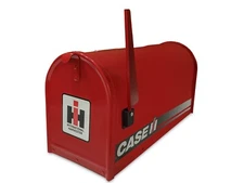 International Harvester Case Mailbox w/ Decals Metal Red Residential Tractor IH