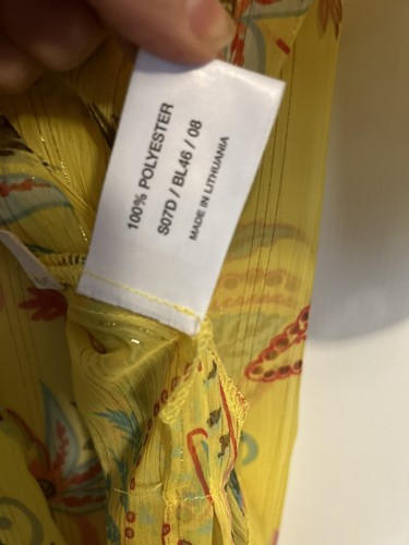 Size 20 Sheer Blouse Floral Yellow - Picture 9 of 10