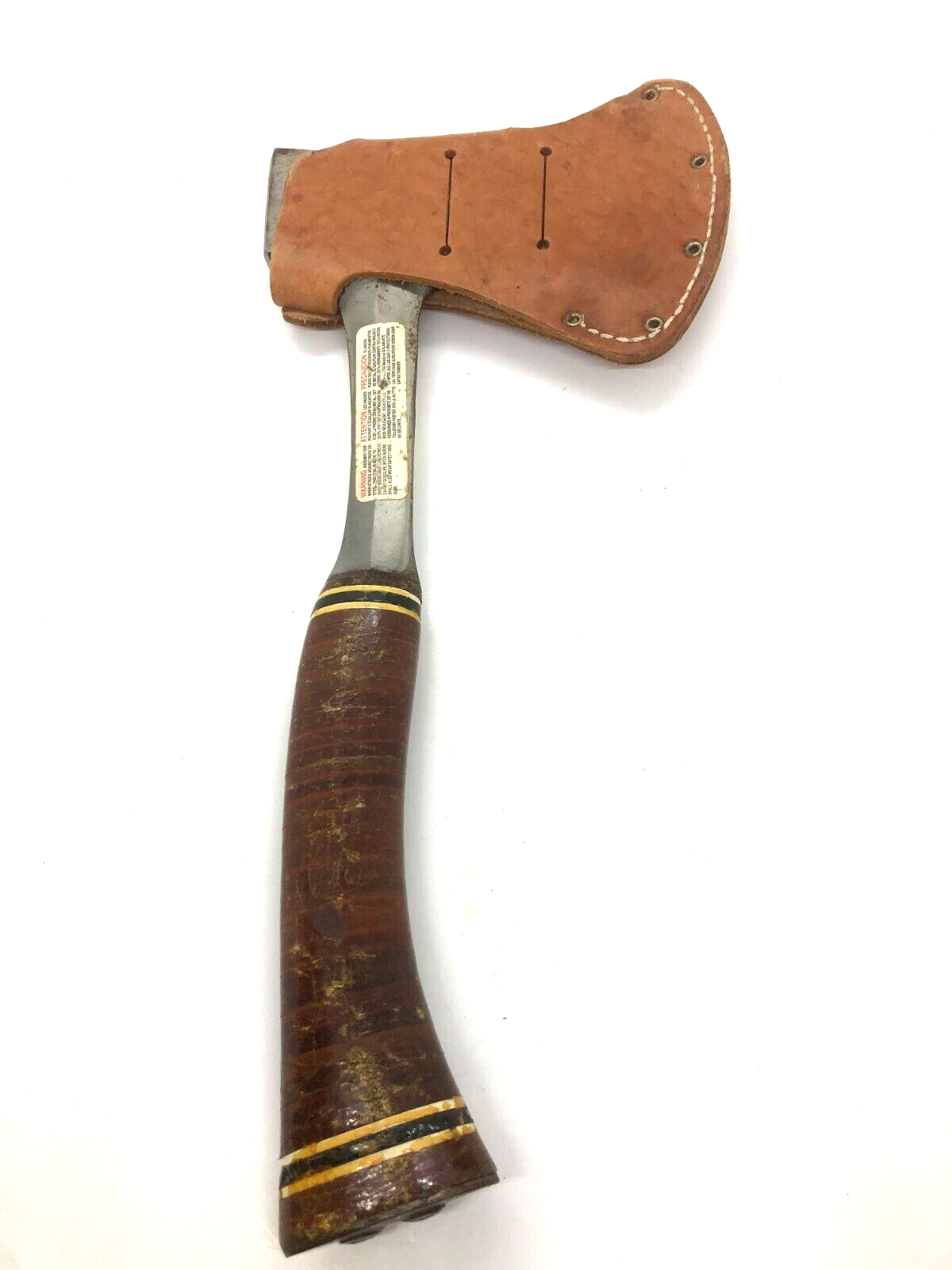 Vintage Estwing No 1 Hatchet Ax with Tooled Leather Sheath Made In USA