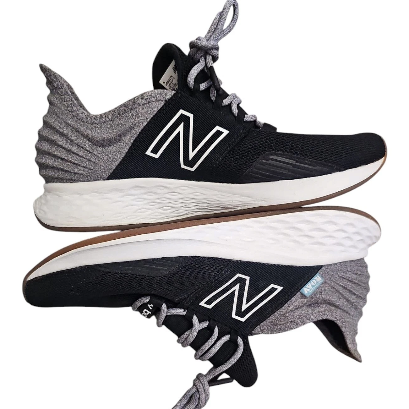 Scarpe da corsa New Balance Fresh Foam in maglia leggere nere grigie da uomo taglia US 9