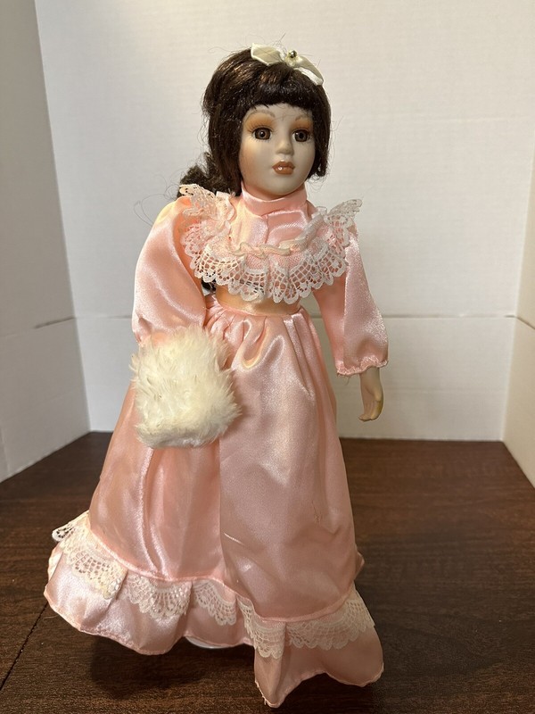 Doll In Long White Dress 16 Inches Tall