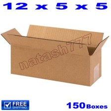 150 - 12x5x5 Cardboard Boxes Mailing Packing Shipping Moving Corrugated Carton