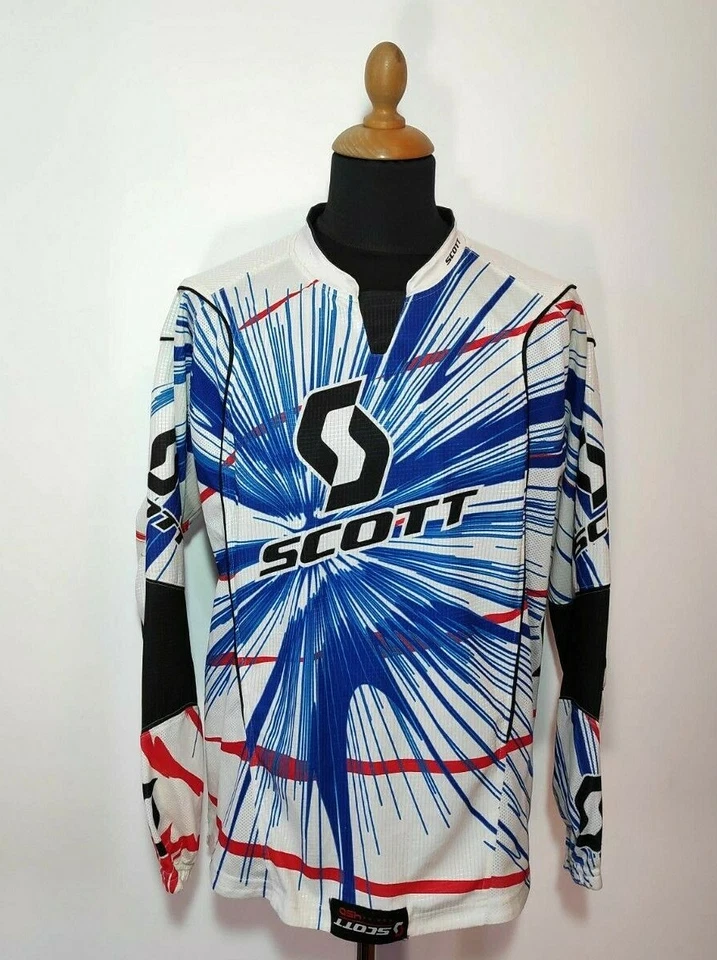 Camiseta Scott Motocross Hombres Serie L 450 Blanco Azul Multicolor Enduro MTB Camisa Foto 2 de 4