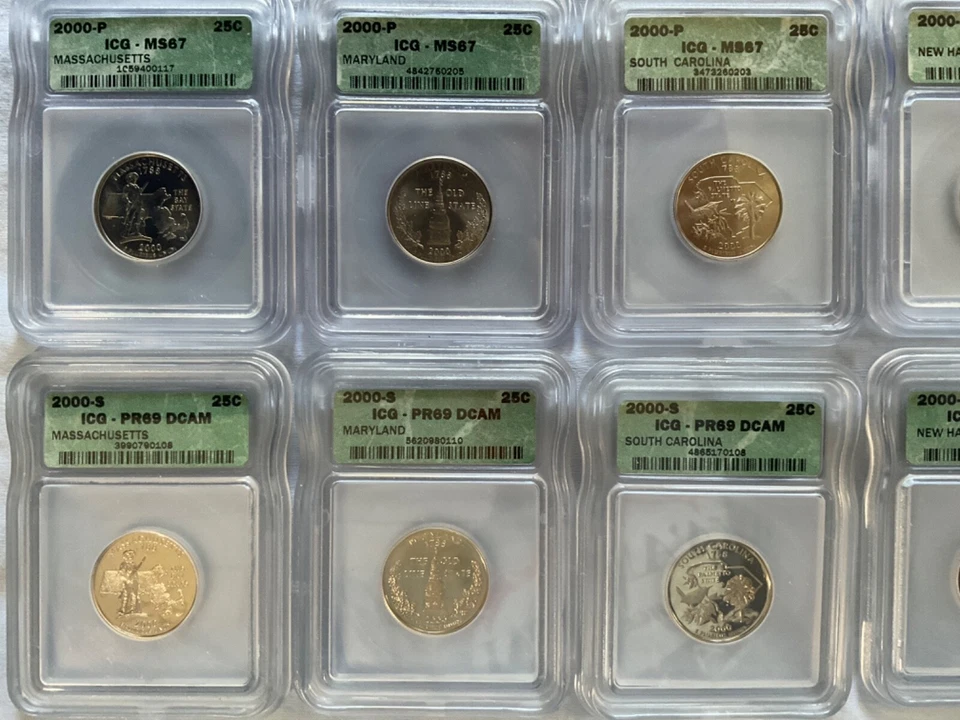 Year 2000 United States mint state quarters a lot of 10 graded by ICG - Image 2 of 4