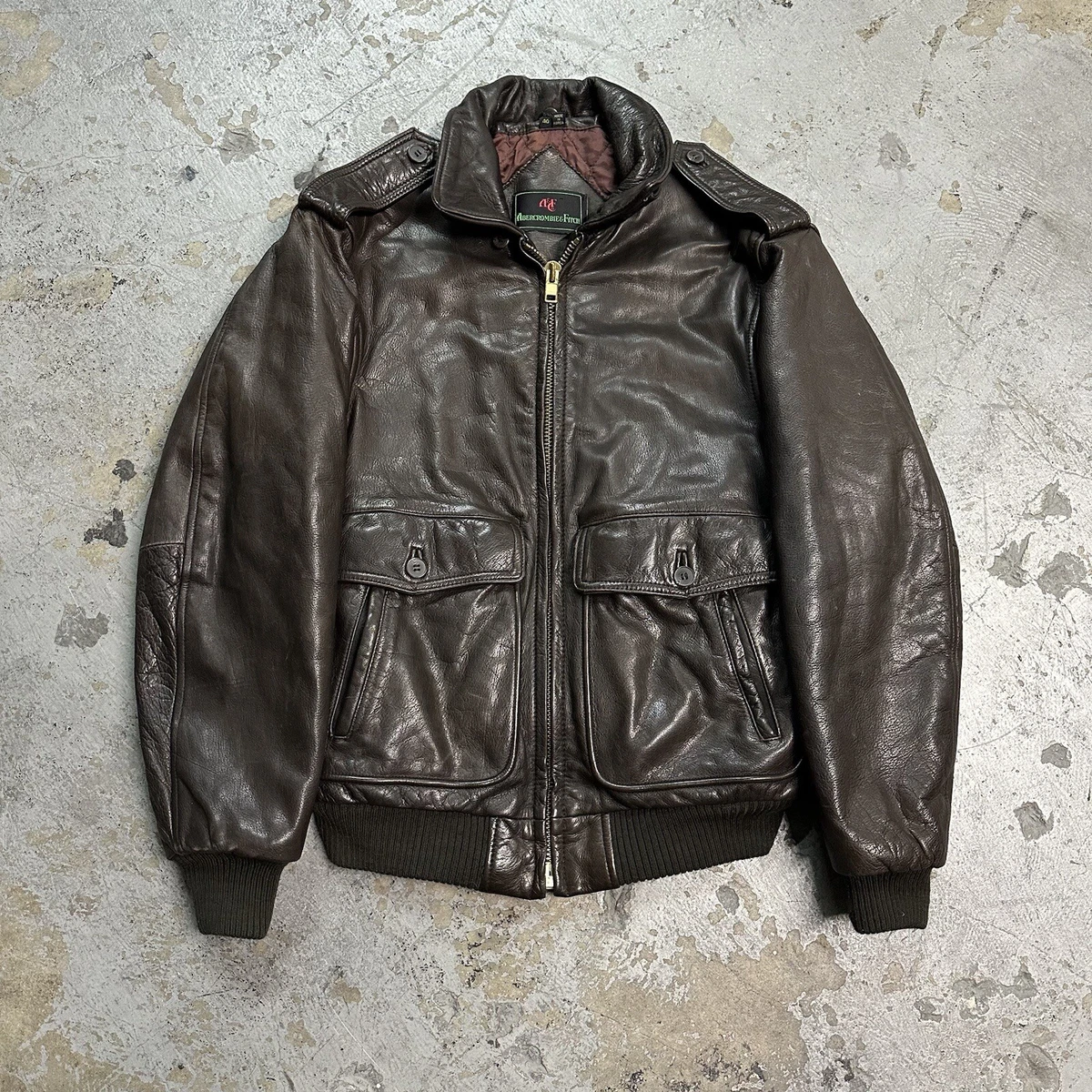 abercrombie leather jacket products for sale | eBay
