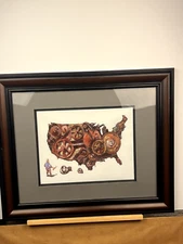 SW Parra color illustration of Uncle Sam as mechanic with wrench and gear parts