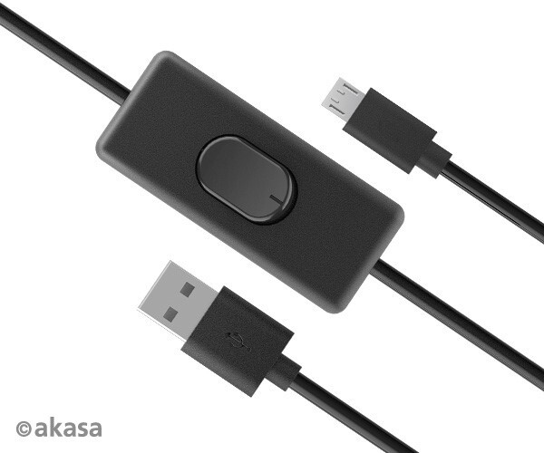 Akasa AK-CBUB58-15BK USB 2.0 Type-A to Micro-B Cable with Switch 1.5M
