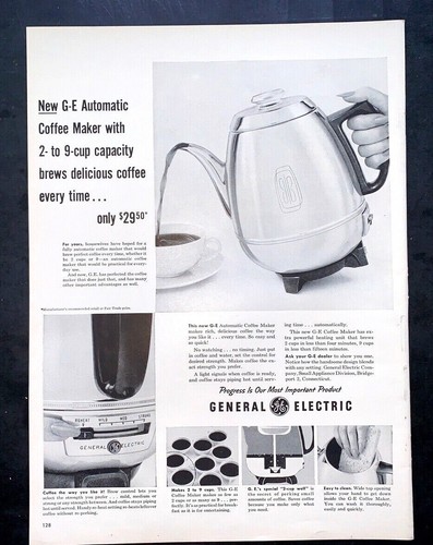 La vida anuncio de revista general Electric cafetera 1954 A2 | eBay