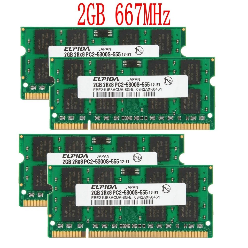 Elpida 16GB 8GB 4GB 2GB DDR2 667MHz PC2-5300S 200Pin Laptop Memory SDRAM LOT AB - Image 3 of 4