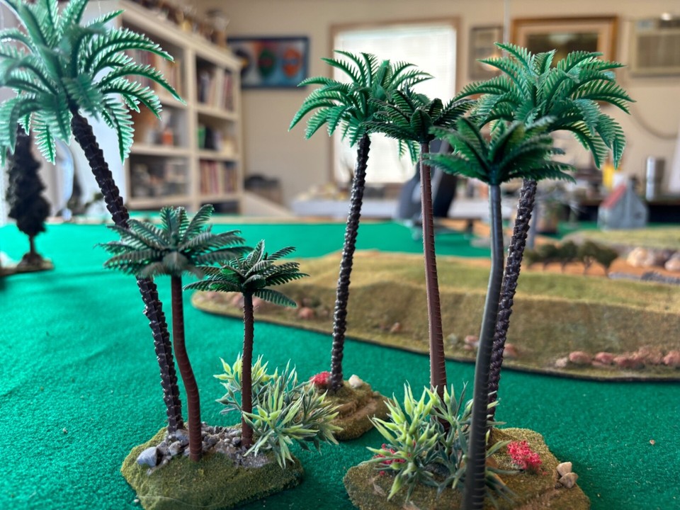 28MM PALM TREES TERRAIN FOR WARGAMING OR DISPLAY PAINTED AND BASED!! | eBay