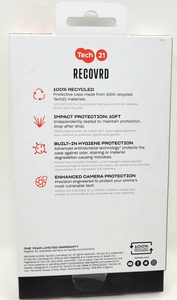 Tech21 Recovrd Case for iPhone 13 Pro 6.1" 2021 Drop Protect, MagSafe Compatible - Image 4 of 4