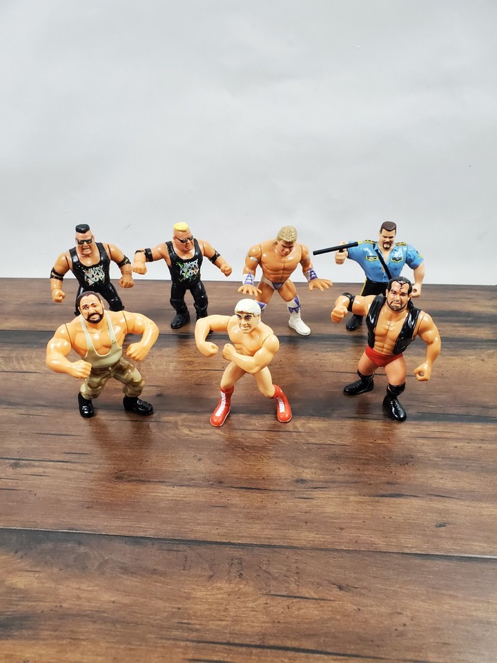A 90s WWF Hasbro figure lot including Ric Flair, Ramon, and the Nasty Boys — the holy grail era of wrestling figures for any nostalgic wrestling fan.