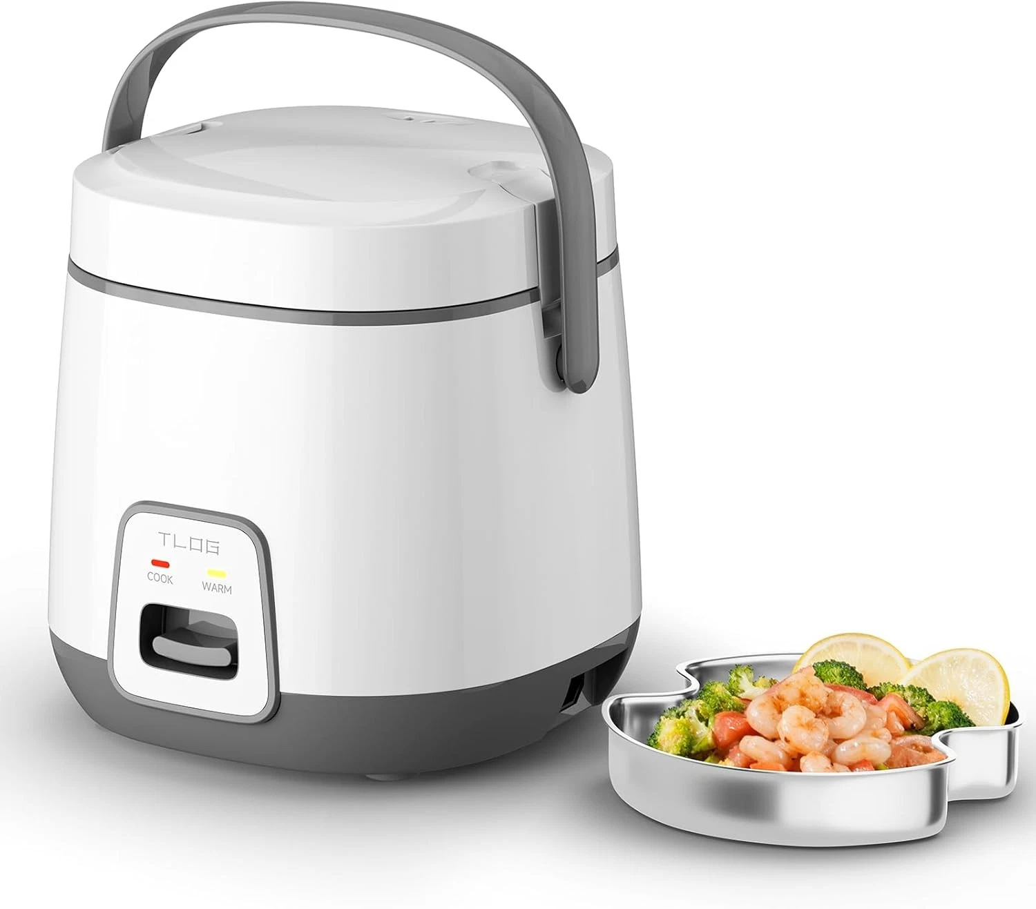Mini Rice Cooker 2-Cup Uncooked(4-Cup cooked Healthy Non-stick Coating 1.2L