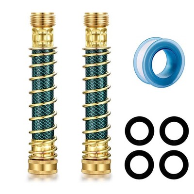 Garden Hose Extension Adapter, Hose Kink Protector with Coil Spring, Eliminat...
