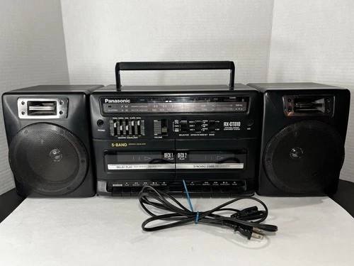 Vintage Panasonic RX-CT810 Boom Box Stereo AM-FM 2 Cassette Tape Decks WORKS!!