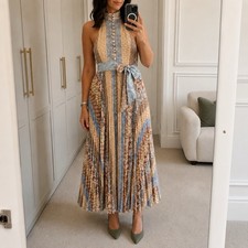 Zimmermann Picnic Sunray Patchwork Button Up Dress Size  0 / AU 8 / US 4 Tie