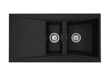 Liquida SEV150BL 1.5 Bowl Composite Reversible Black Kitchen Sink 1000x530mm