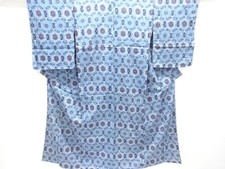 7759286: JAPANESE KIMONO / ANTIQUE KIMONO / SILK / TSUMUGI / FLOWER CREST