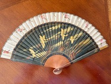 Antique Bamboo Fan circa 1900 Ladies or Gentlemans