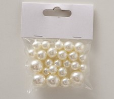24 Stk Perlen Acryl Dekoperlen CREME Deko Tischdeko Hochzeitsdeko