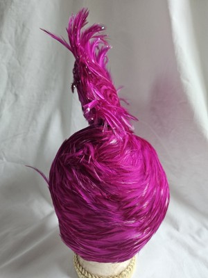 Original Jack McConnell Magenta Pink Feather Hat W  display picture 2