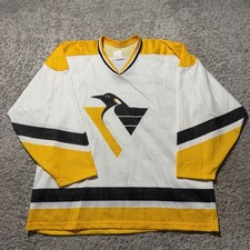 Vintage 1990s Pittsburgh Penguins Mesh White 2XL Hockey NHL Jersey EUC