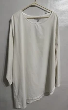 Coolibar Shirt Size XXL White Felanti UPF 50 Asymmetric Long Sleeve Tunic Top