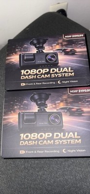 (FAST SHIP) HD Dual Camera Dash Cam 1080P Front Rear Inside Loop Motion IR DVR