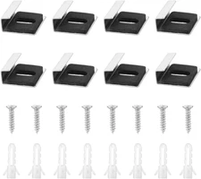 Metal Mirror Clips 8Pcs Metal Mirror Holder Kit with Screws Rubber Pads Mirror