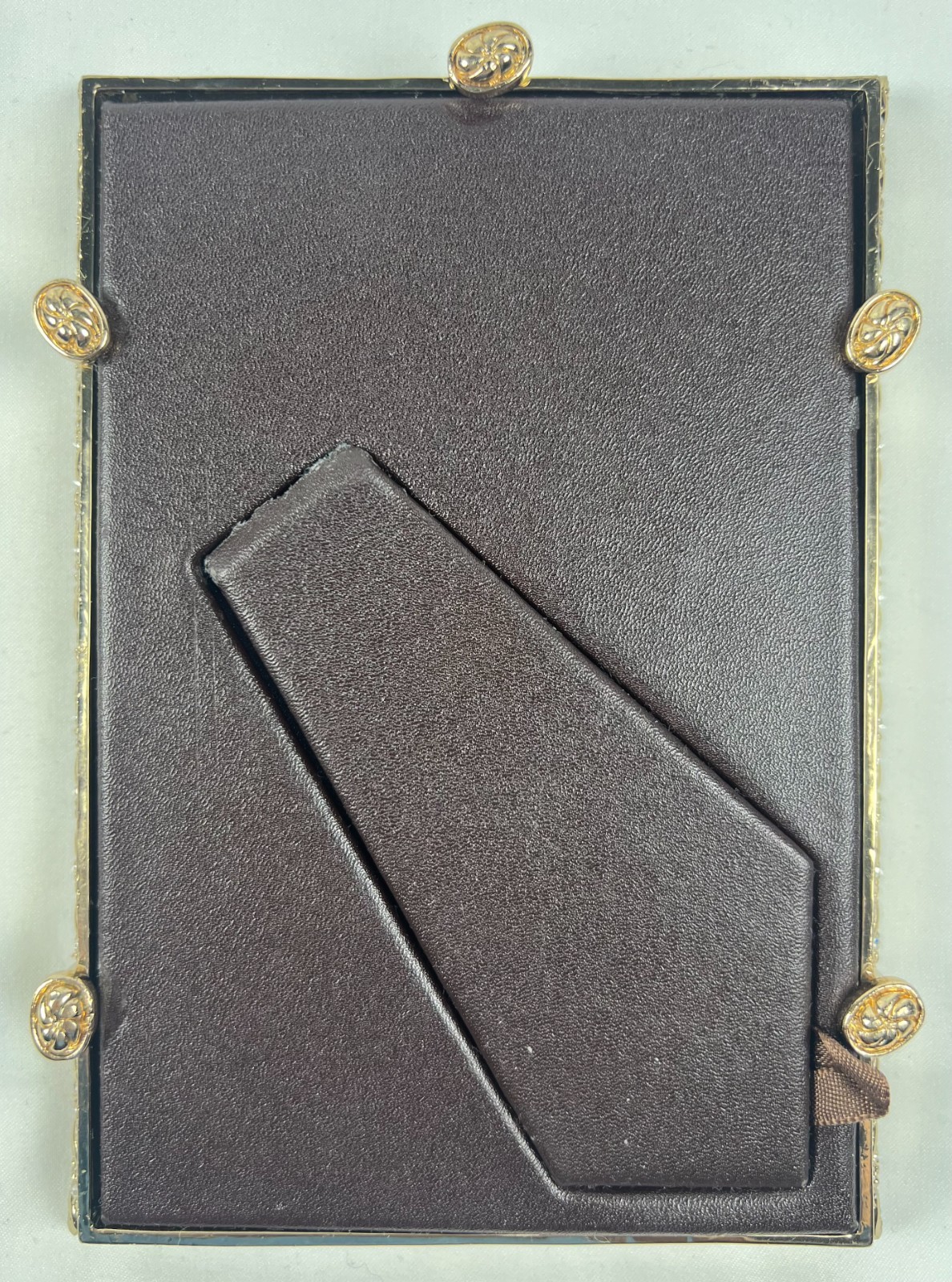 L'Objet pave Swarovski crystal 24k gold plated 4x6 picture photo frame ornate