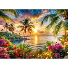 Beach Ocean Backdrop,Summer Hawaiian Beach Photography Backdrop,Palm Tree Sea...