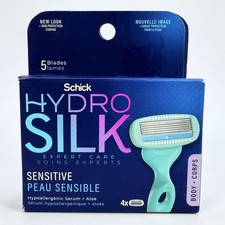 Schick Hydro Silk Sensitive Women's Razor Blade Refills, 4 Count New B33-35