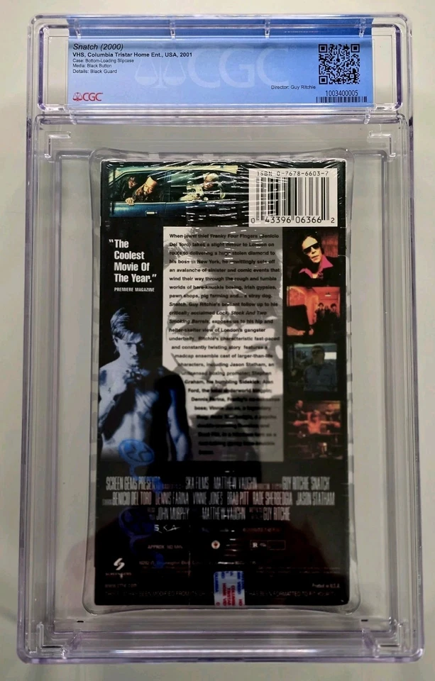 Snatch (2001, VHS) New Factory Sealed with Watermarks Graded CGC 9.4 A+ - Image 3 of 3