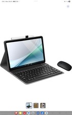 Black Smart Keyboard Case with Mouse, Integrated Stand for Tablet