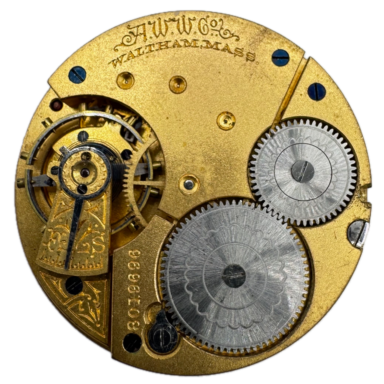 Antique 1896 Waltham Aurora 11 Jewel Hunter Pocket Watch Movement Bond St 16s