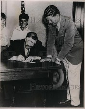 1936 Press Photo Justice of Peace Edward Boyd & boxer Gene Tunney - net06925