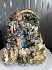 Classic Treasures Noahs Ark Musical Waterfall 10”Desk Fountain.@1741