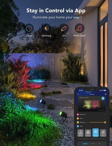 Govee Outdoor Spot Lights, IP65 Waterproof Uplight Landscape Black - Picture 7 of 9