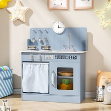 Wooden Play Kitchen for Kids, Chef Pretend Kitchen Playset for Boys  Girls Gift