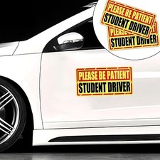 Please Be Patient Student Driver Car Magnet, 2 Pack Super Large Reflective Magne