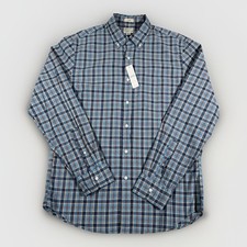 J Crew Shirt Mens Medium Blue Plaid Secret Wash Slim Stretch Button-Down Casual