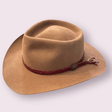 AKUBRA Outback Trading Co. Snowy River 1010 Vintage Pure Fur Felt Hat NWOT 