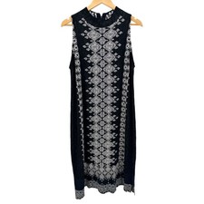 Vanessa Virginia Malvina Anthropologie Geometric Knit Mock Neck Dress XL Casual