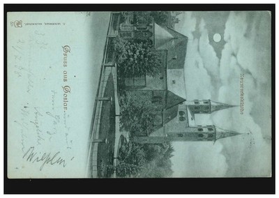 Postcard greeting from Goslar: Neuwerkskirche, OKER 24.7.1898 to Hanover 24.7.98