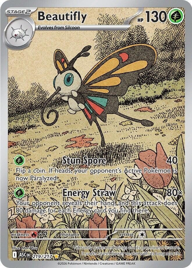 Beautifly 219/217 - Illustration Rare Ascended Heroes Pokemon NM